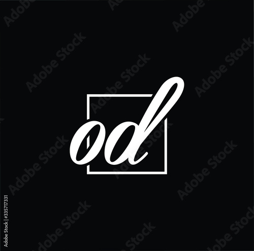 Minimal elegant monogram art logo. Outstanding professional trendy awesome artistic OD DO initial based Alphabet icon logo. Premium Business logo White color on black background