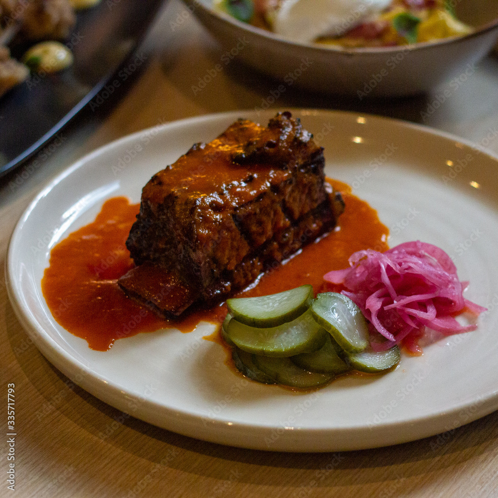 Beef with pickles and chili sauce Beef with pickles and chili sauce