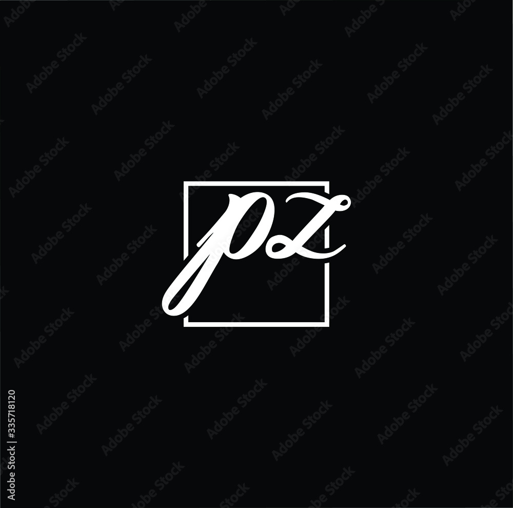 Minimal elegant monogram art logo. Outstanding professional trendy awesome artistic PZ ZP initial based Alphabet icon logo. Premium Business logo White color on black background Minimal elegant monogram art logo. Outstanding professional trendy awesome artistic PZ ZP initial based Alphabet icon logo. Premium Business logo White color on black background