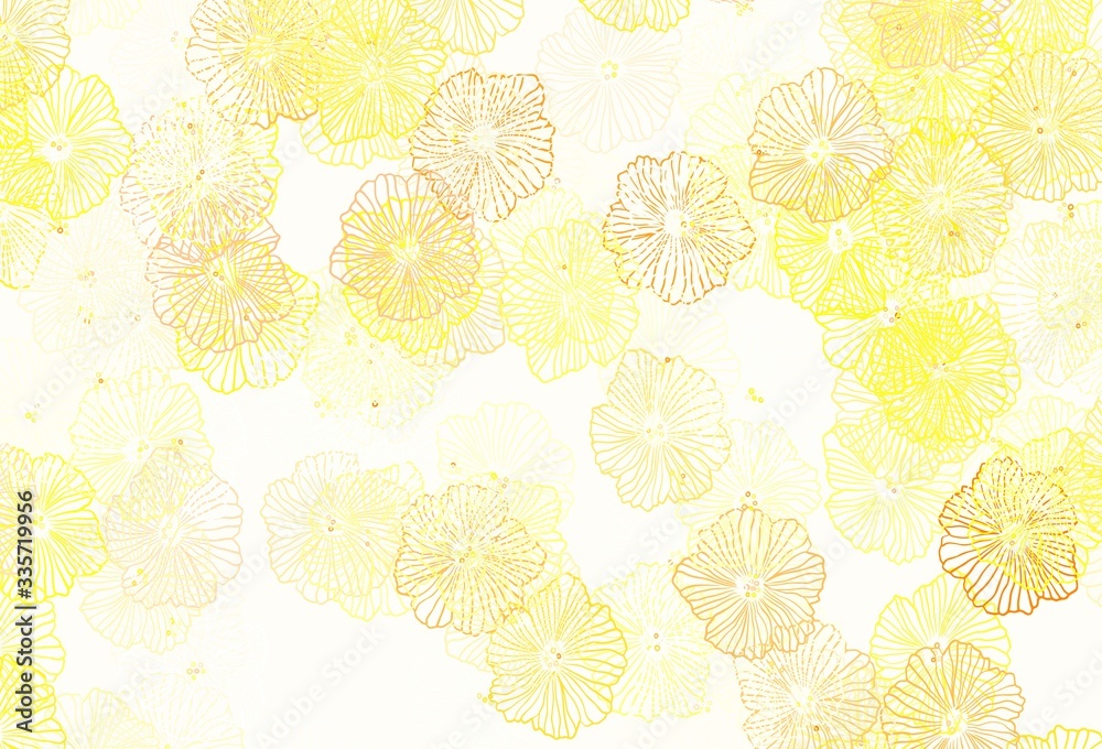 Obraz premium Dark Red, Yellow vector abstract background with leaves.