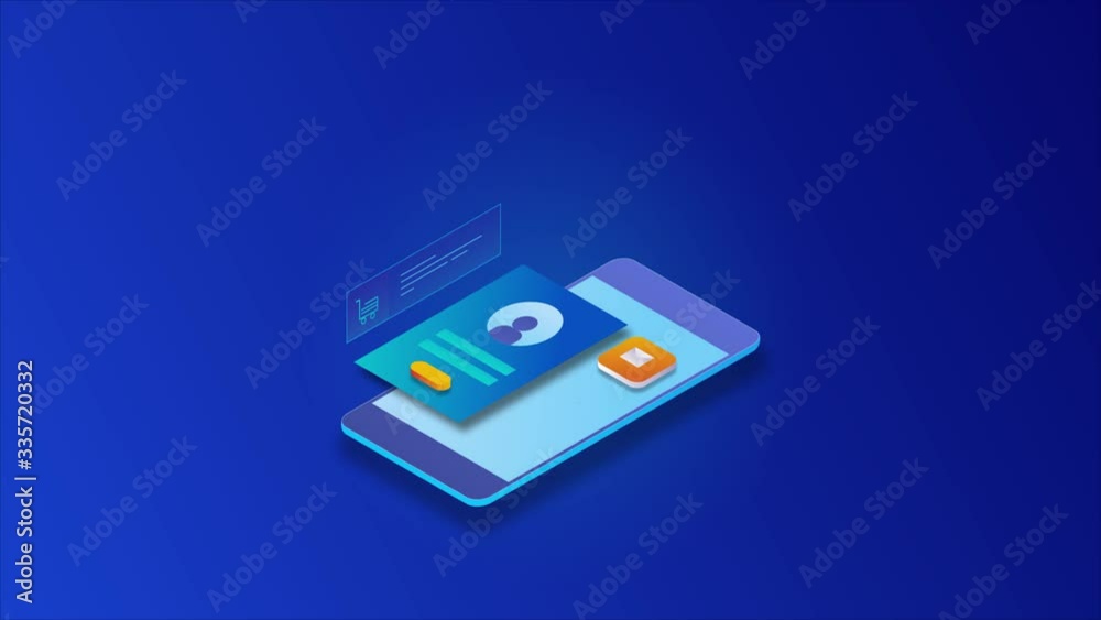 Mobile app development, software application, programming  and coding for mobile user interface, 3d style, animated video clip.