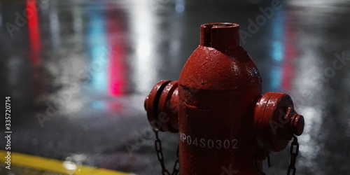 Fire hydrant in rainy night