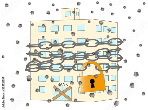 ウイルスの感染拡大で閉鎖した銀行