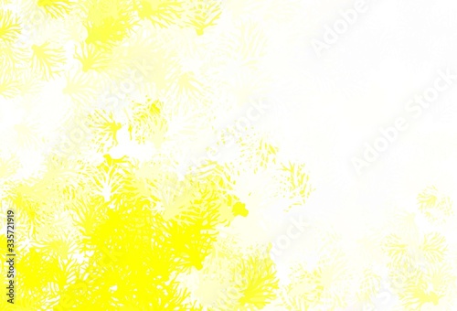 Light Yellow vector doodle pattern with branches.
