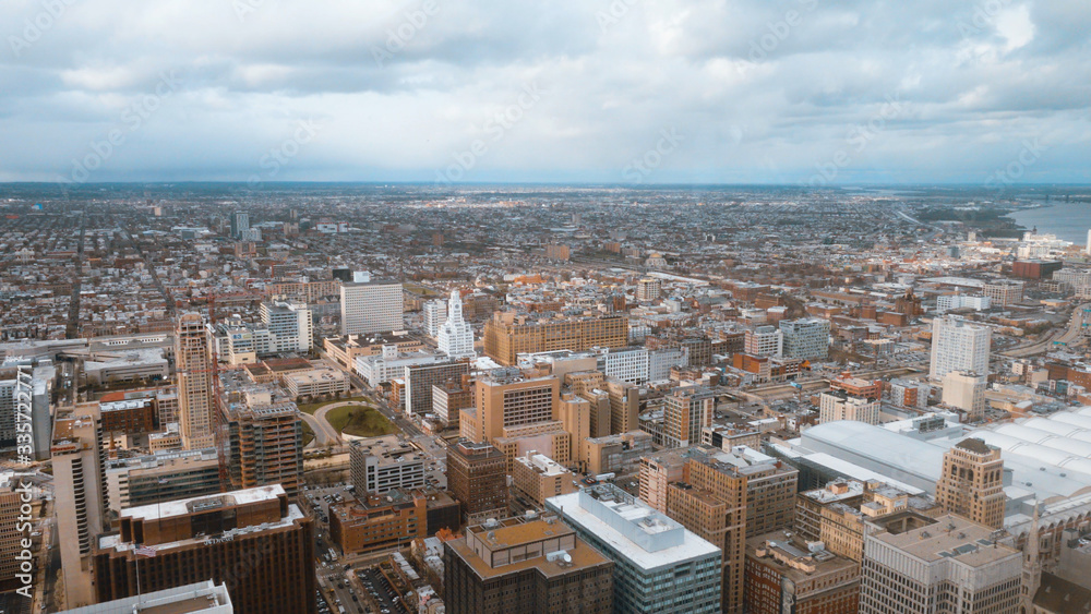 Aerial view over the city of Philadelphia