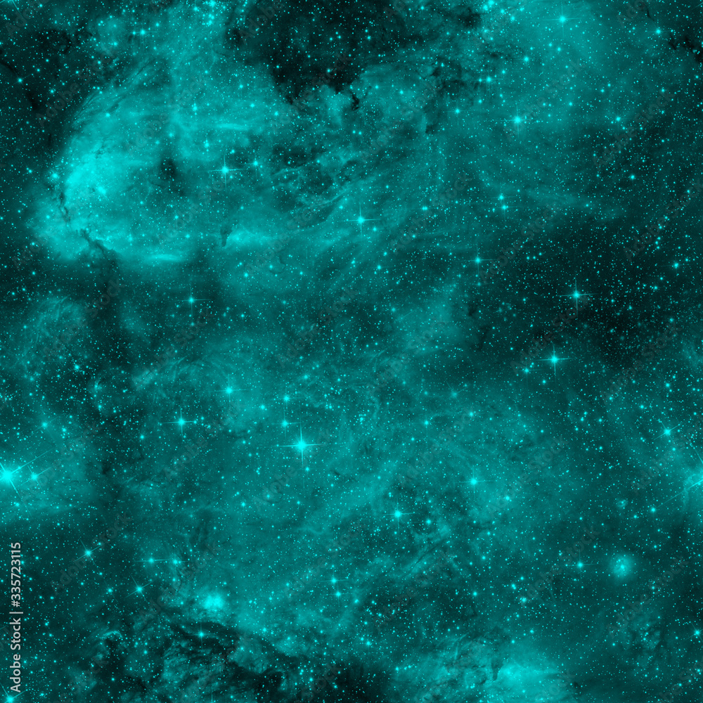 Outer space seamless pattern. Blue abstract 