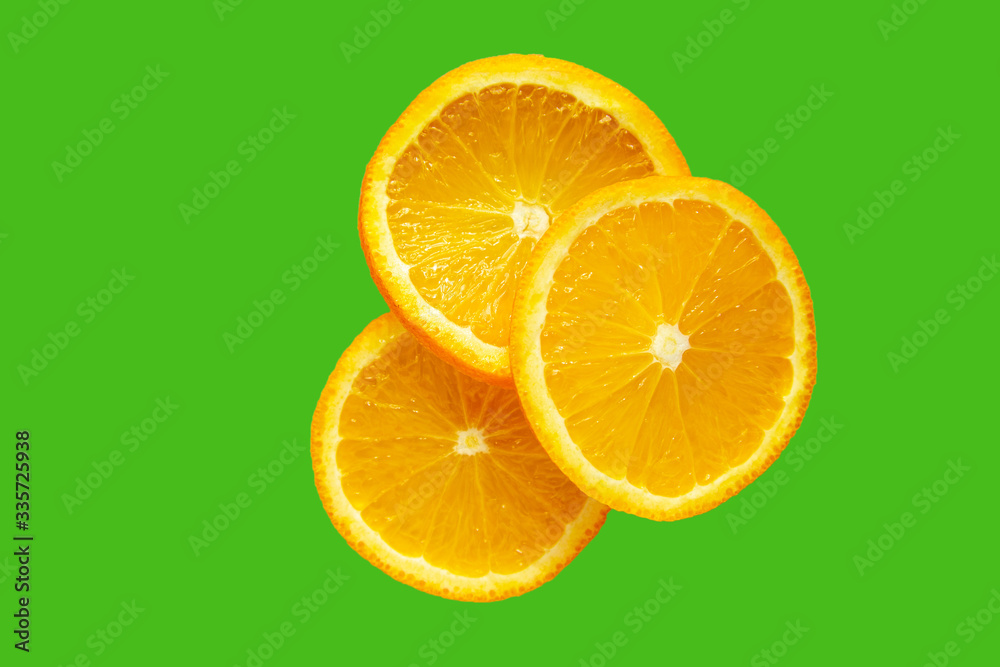 Juice orange slices. Juice orange slices.