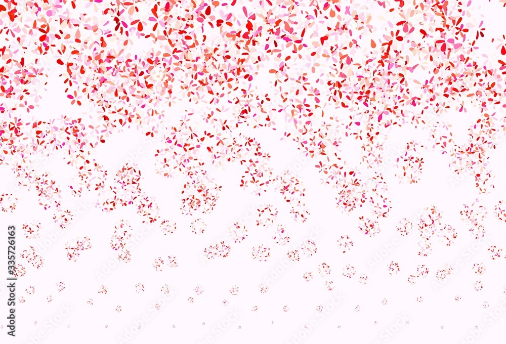 Light Pink, Red vector natural background with leaves.