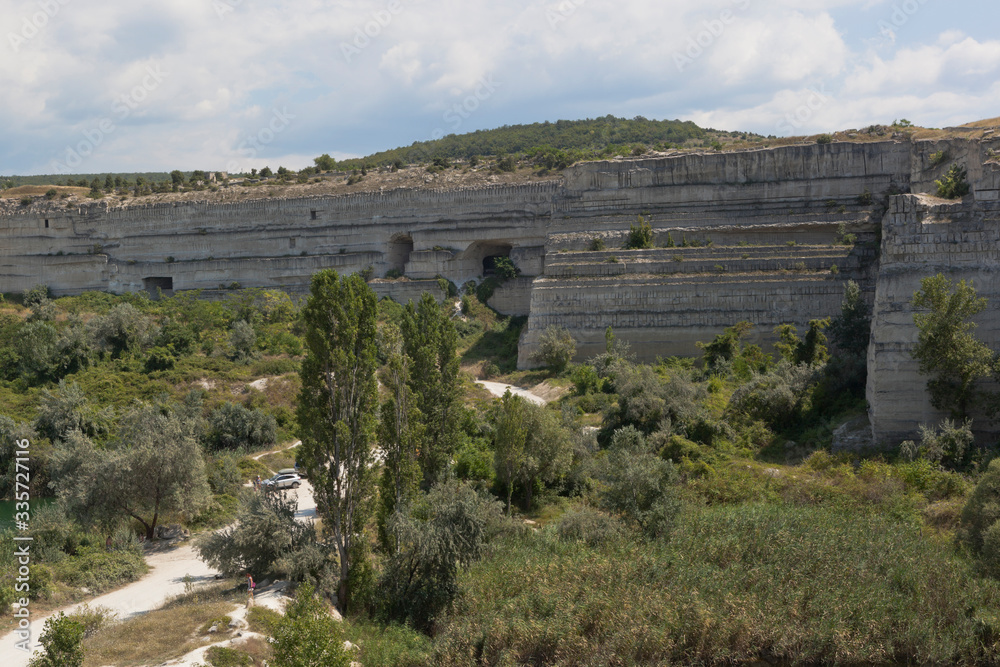 View of a former quarry quarry in Inkerman, Sevastopol, Crimea