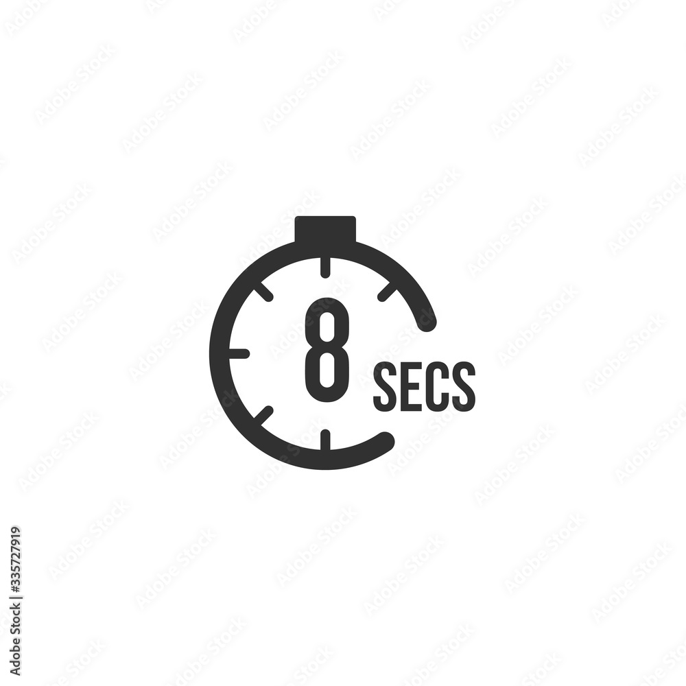 8 seconds Countdown Timer icon set. time interval icons. Stopwatch and time measurement. Stock Vector illustration isolated on white background. 8 seconds Countdown Timer icon set. time interval icons. Stopwatch and time measurement. Stock Vector illustration isolated on white background.