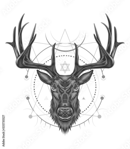 LOGO DEER. BUCK ILLUSTRATION