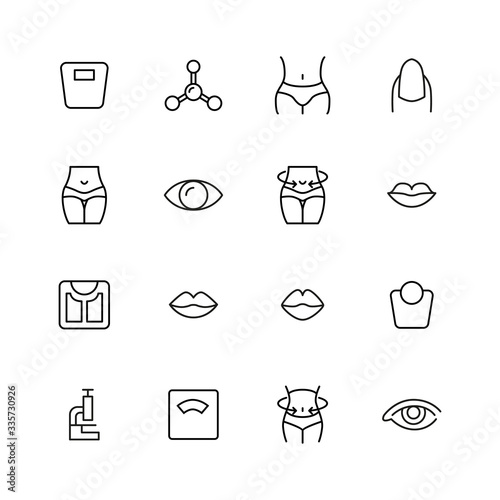 Premium set of beauty line icons.