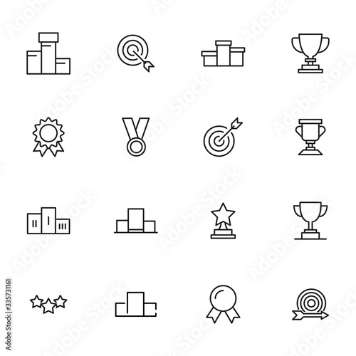 Big set of competitions line icons.