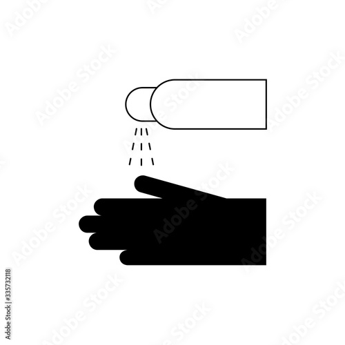Wash your hands illustration. Glyph personal hygiene icon. Dirty hands with sanitizer, antiseptic. Vector stock symbols of cleanliness, health care, stop pandemic coronavirus Covid-19, disinfection