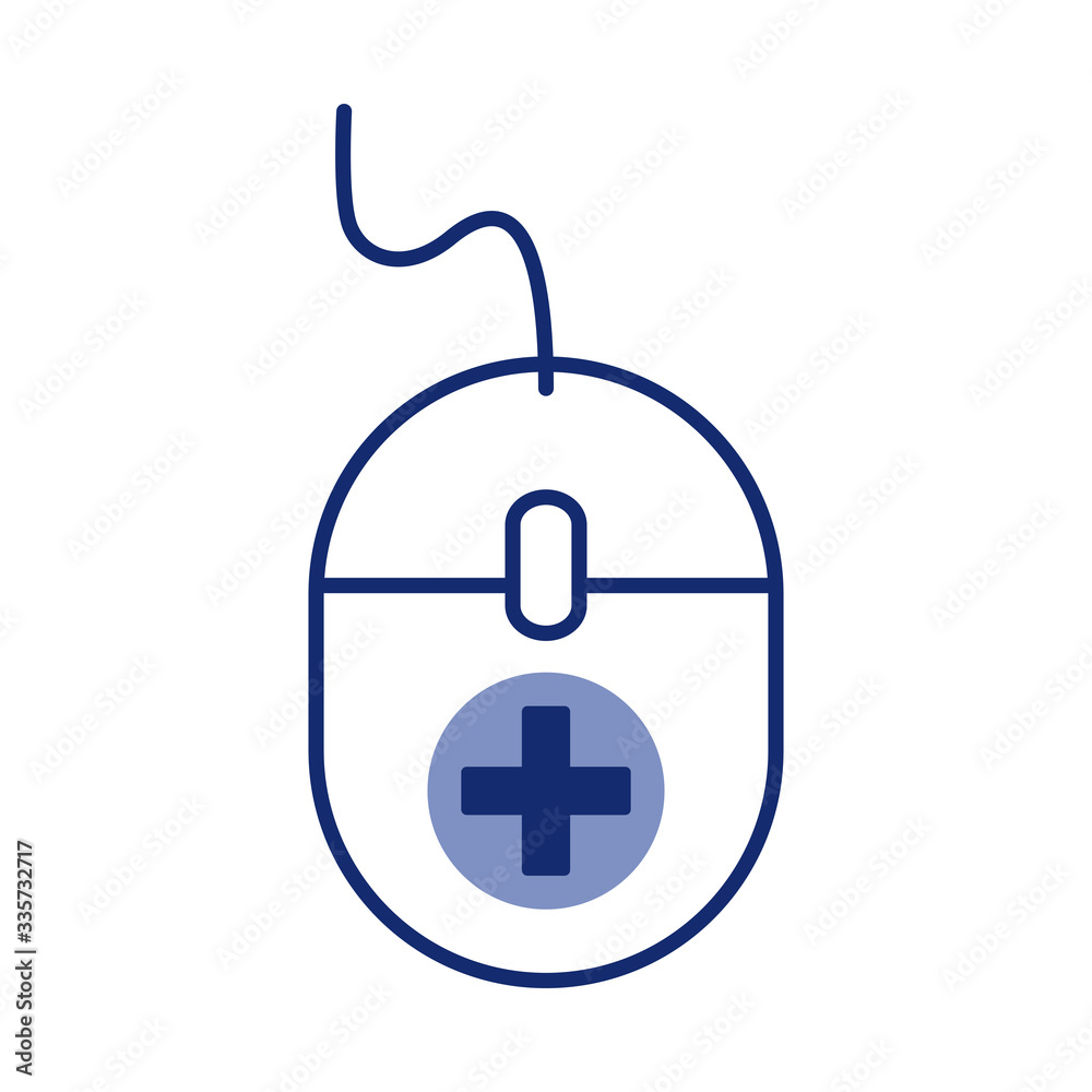 medical cross symbol in mouse computer line style medical cross symbol in mouse computer line style