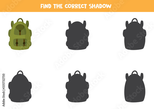 Find the correct shadow of touristic rucksack.