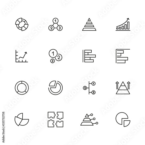 Icon set of chart.