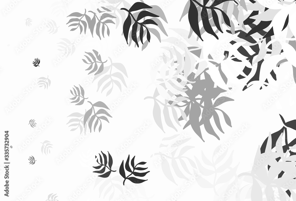 Fototapeta premium Light Gray vector abstract design with leaves.