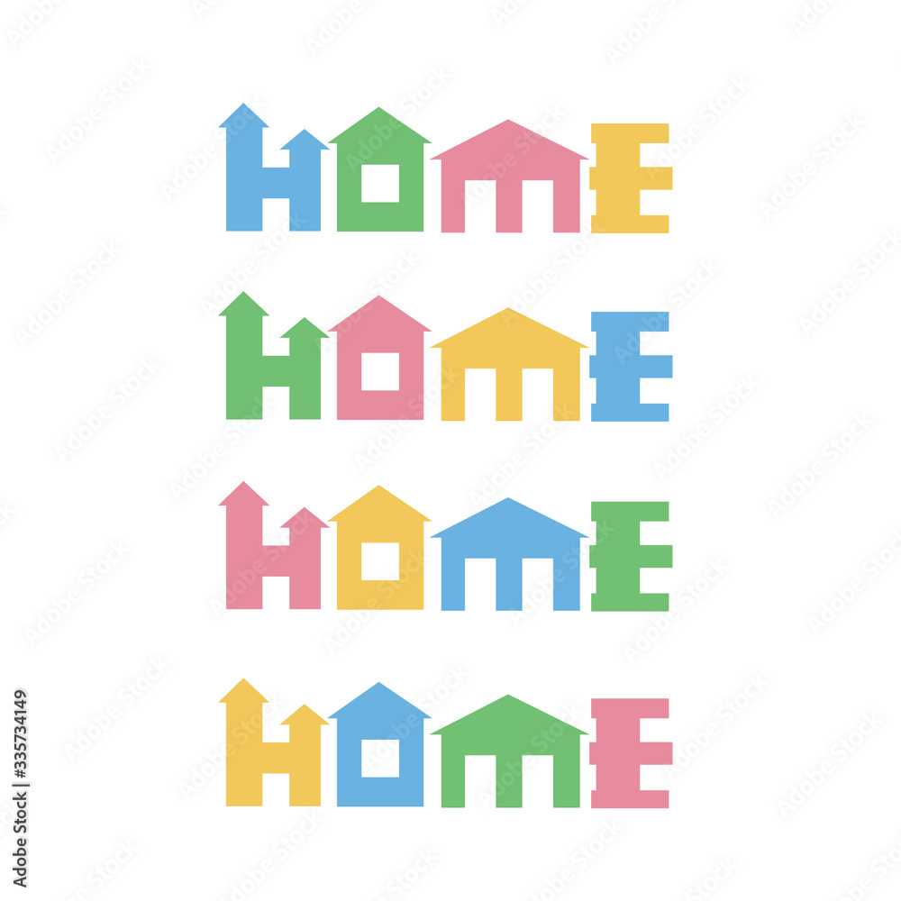 Colorful modern house icon