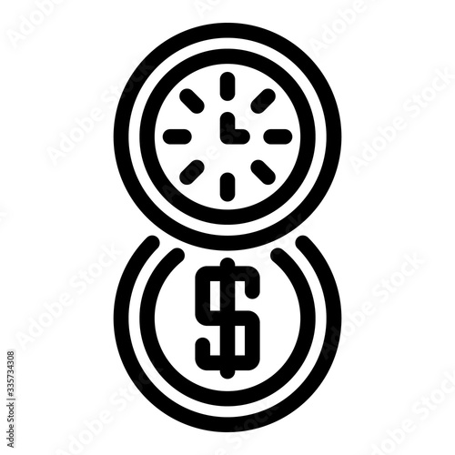 Time is money icon. Outline time is money vector icon for web design isolated on white background