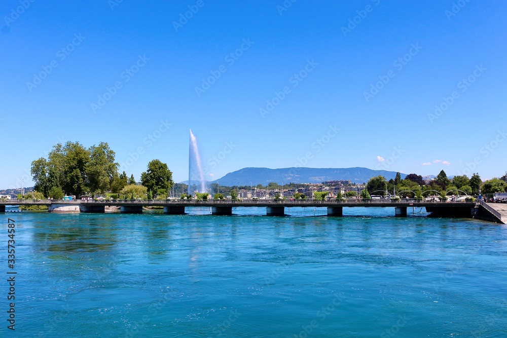View of Geneva, Swaziland with Je-Do Fountain.