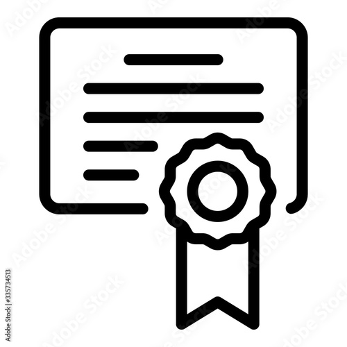 Business training diploma icon. Outline business training diploma vector icon for web design isolated on white background