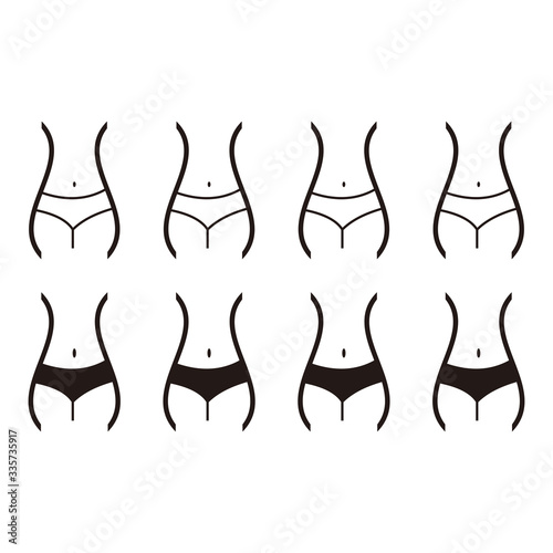 woman's waist set, icon illustration symbol