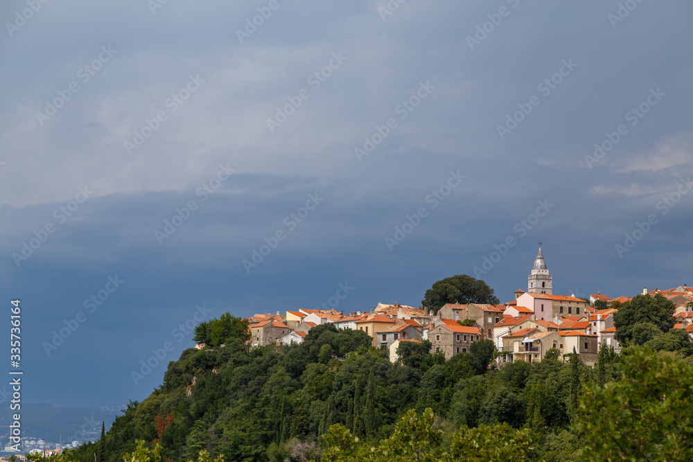 View to the medieval Omisalj town on Krk island, Croatia