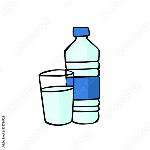 Drinking water in drawing style vector