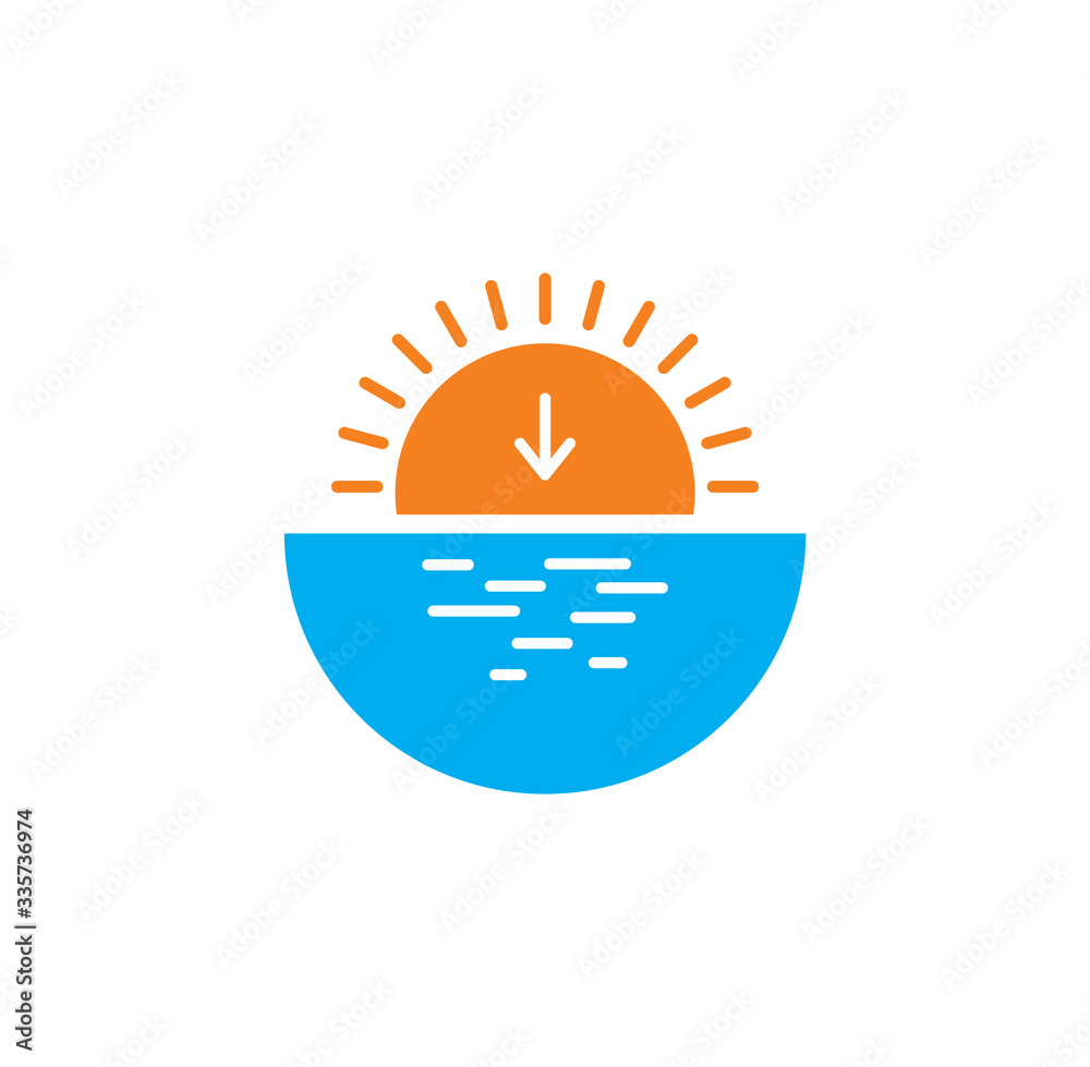 Sunset sunrise related icon on background for graphic and web design. Creative illustration concept symbol for web or mobile app Sunset sunrise related icon on background for graphic and web design. Creative illustration concept symbol for web or mobile app