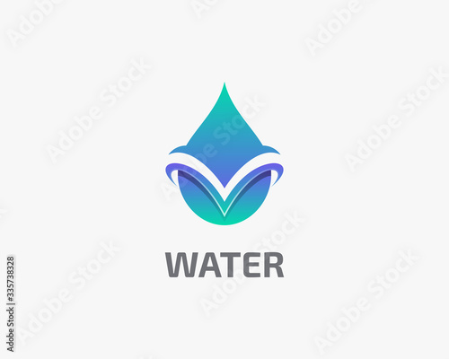 Water drop logo. Liquid gas oil logo