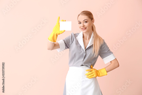 Beautiful young chambermaid...