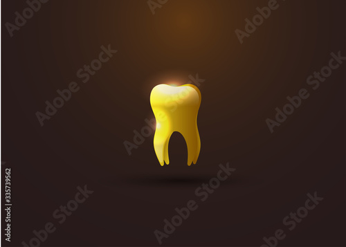 Golden teeth vector