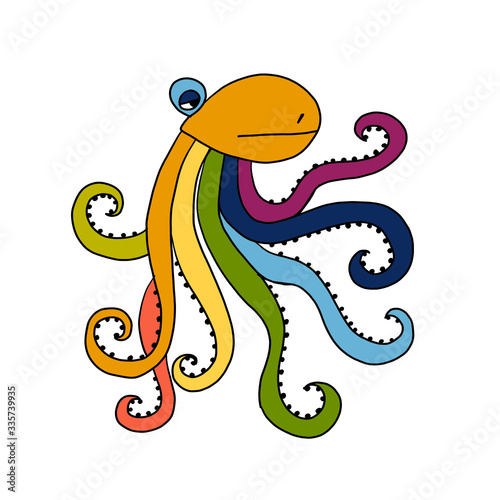 Colorful otopus. Simple style for your design photo
