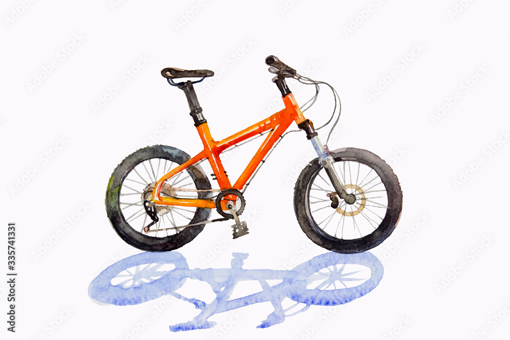 Bike Watercolor painting illustration. Bike Watercolor painting illustration.