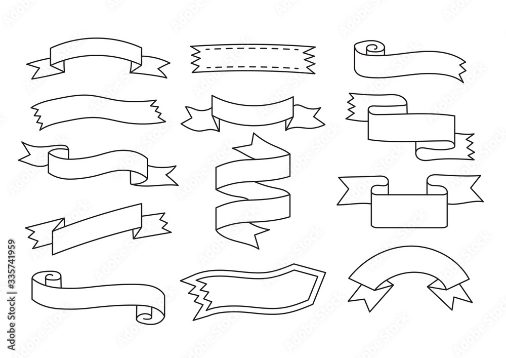 ribbon label banner doodle ribbon label banner doodle