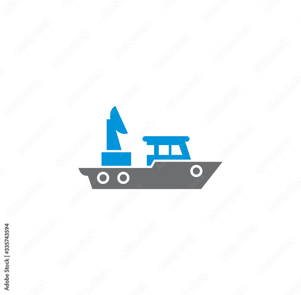 Ship related icon on background for graphic and web design. Creative illustration concept symbol for web or mobile app