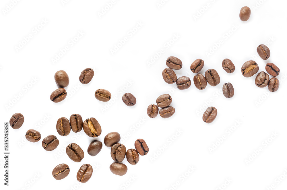 Coffee beans. Isolated on a white background. Coffee beans. Isolated on a white background.