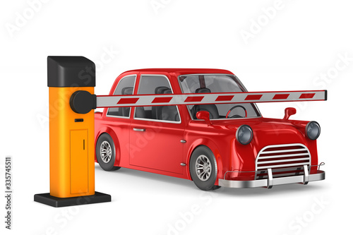closed automatic barrier an...