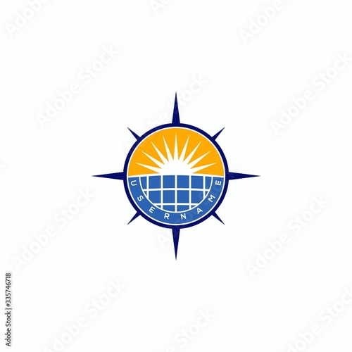solar energy sun logo design vector