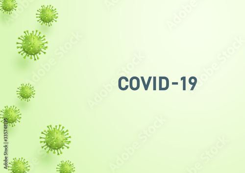 Covid-19 Green 3d Virus Illustration Background
