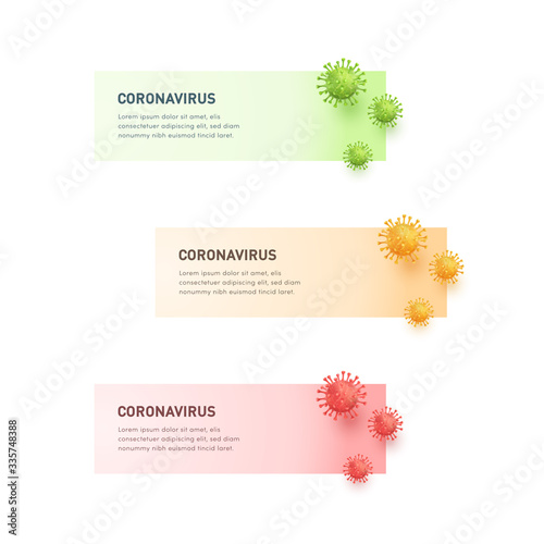 Coronavirus Covid-19 Text Box Set Virus Illustration