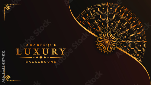 
Luxury ornamental mandala design background  with golden arabesque pattern arabic islamic east style