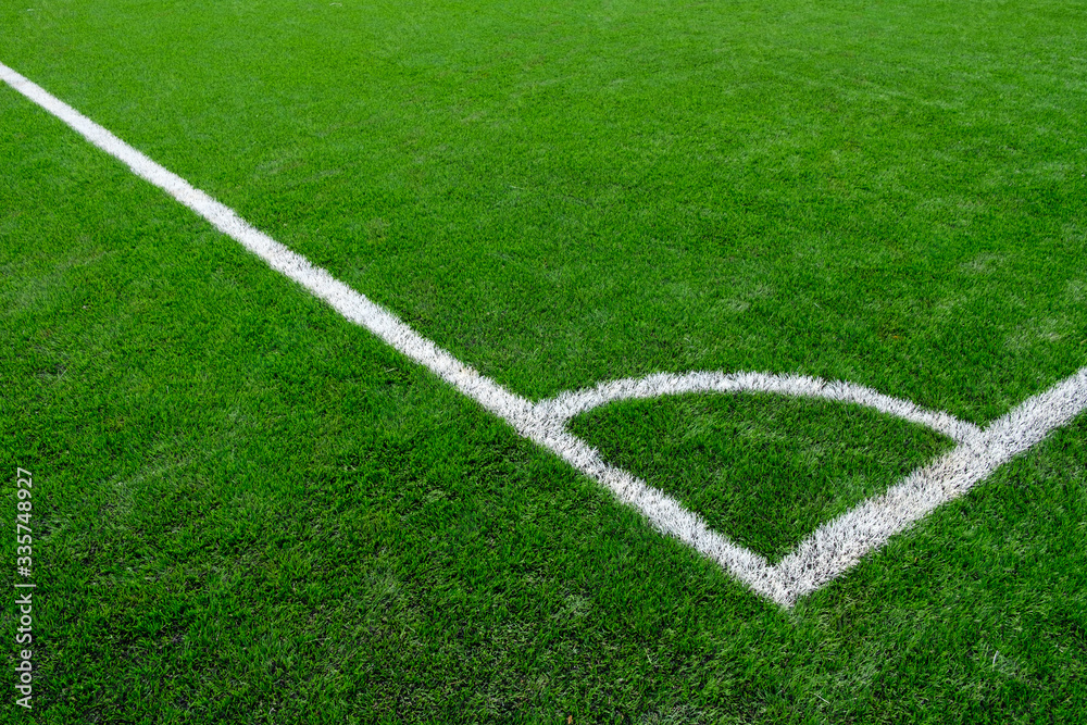 artificial turf on the field of play in soccer