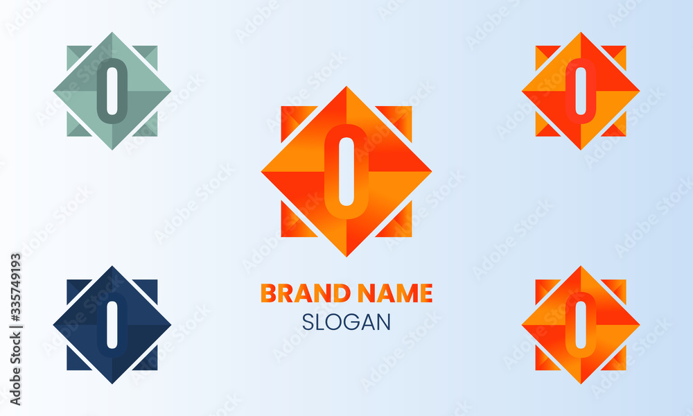 Abstract Gradient Color Square and Zero Letter Logo Template Pro Vector Template Abstract Gradient Color Square and Zero Letter Logo Template Pro Vector Template