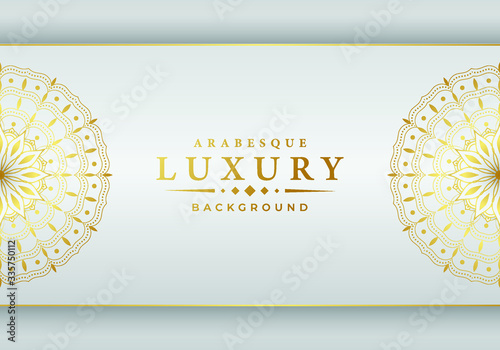 
Luxury ornamental mandala design background  with golden arabesque pattern arabic islamic east style