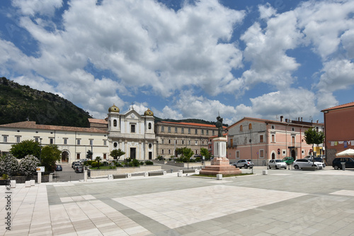 Images of the square of Cerreto Sannita, a village in the province of Benevento in Italy