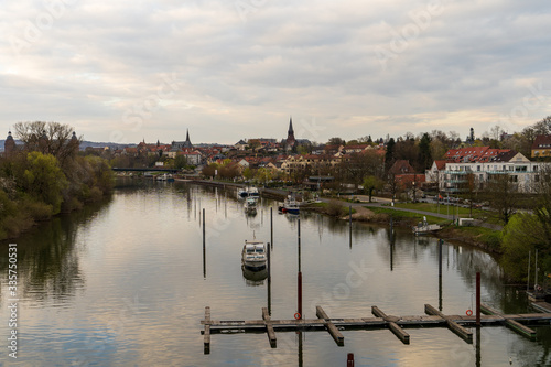 03.04.2020: castle johannisburg and the main river at aschaffenburg germany photo