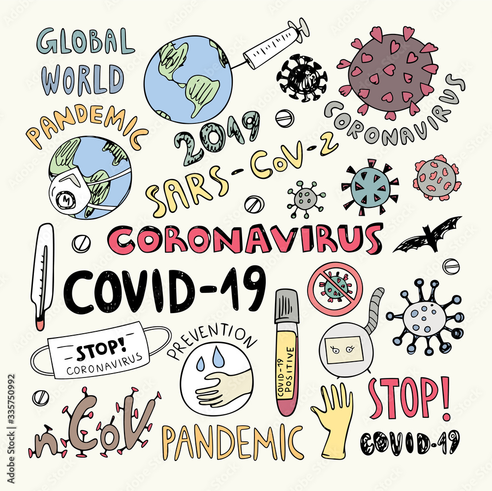 Concept of coronavirus clipart vector illustration. Coronavirus global