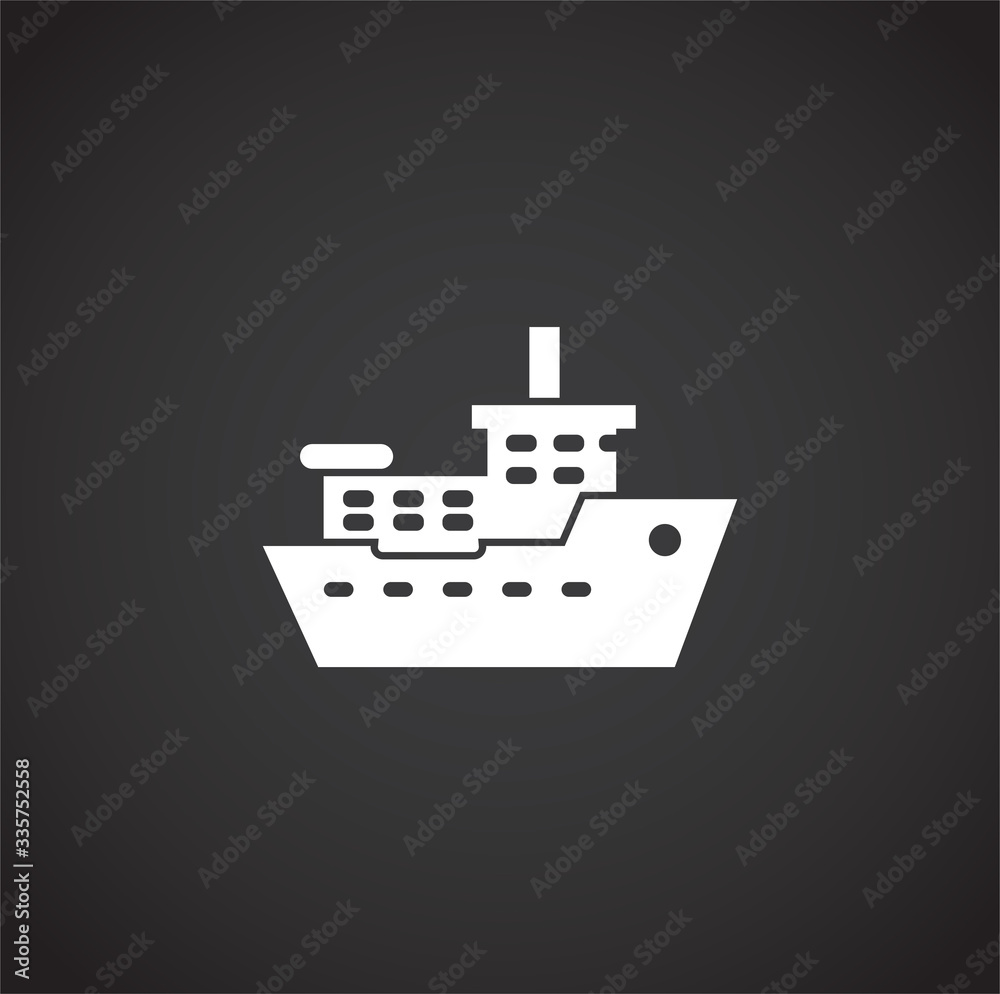 Ship related icon on background for graphic and web design. Creative illustration concept symbol for web or mobile app